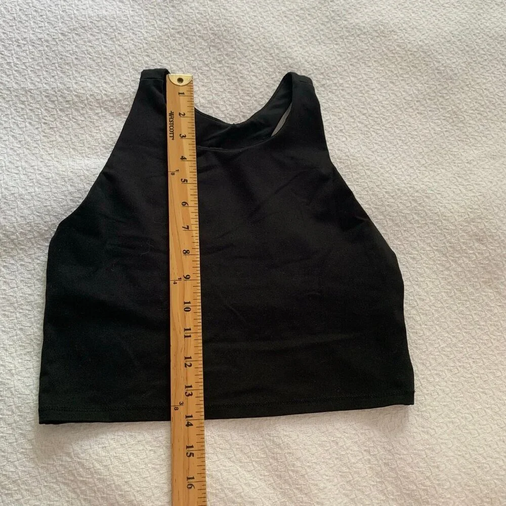 5/$25 DSG‎ Girls Black High Neck Racerback Crop Athletic Tank Top Size XL 16